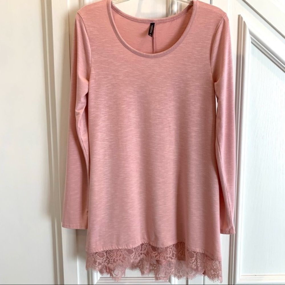 Massini Pink Tunic Top‎ S fabric content